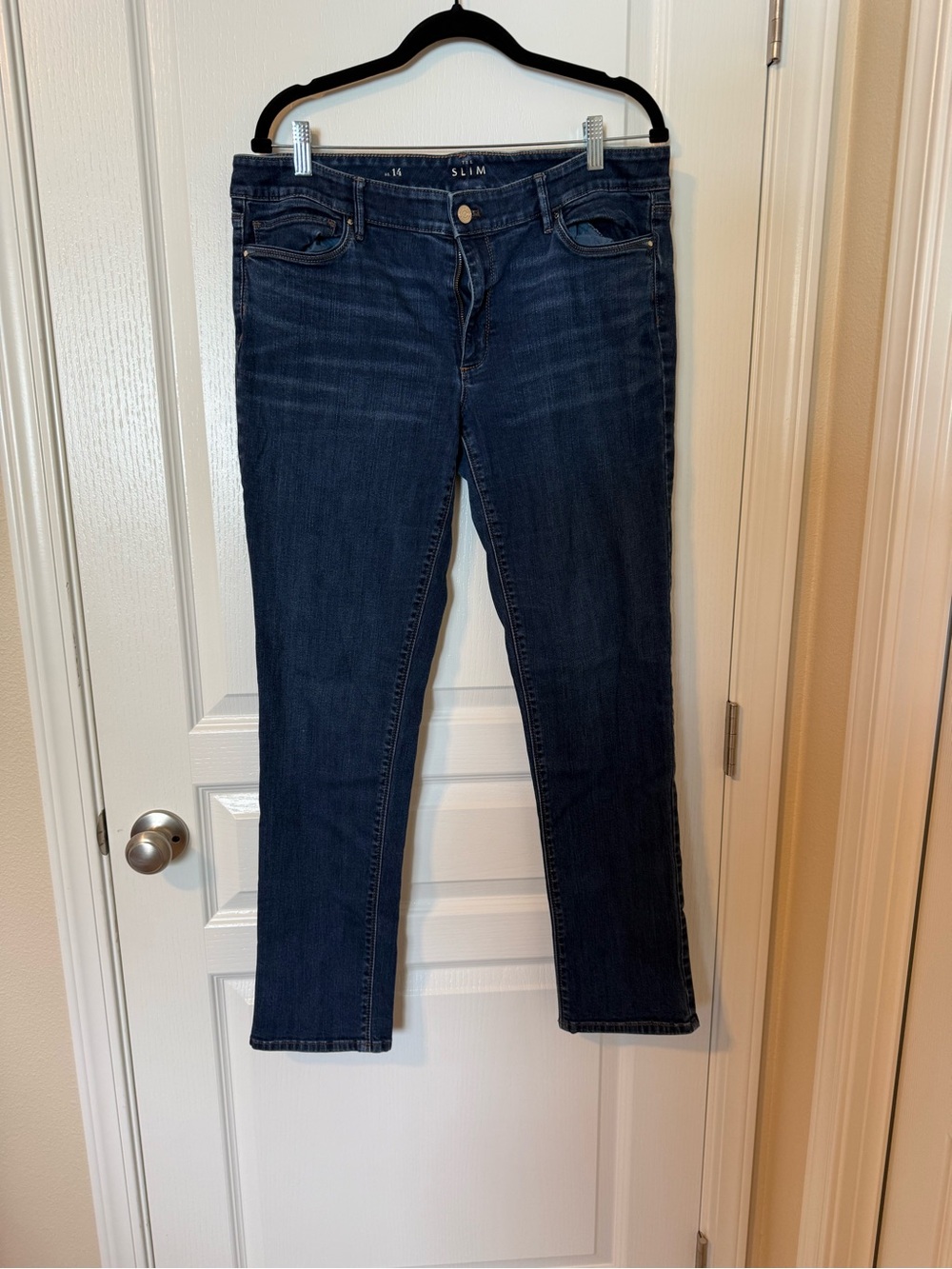 White House Black Market Dark Blue Straight Leg Jeans